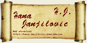 Hana Janjilović vizit kartica